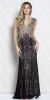 Main image of Gold Lace Accent Artistic Pattern Long Prom Pageant Dress